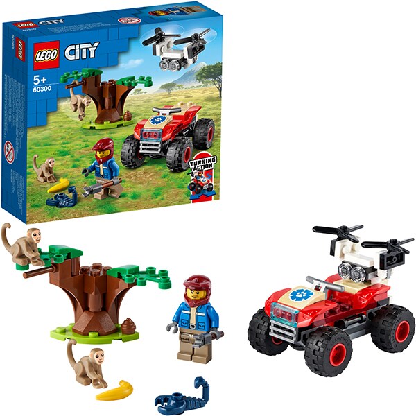 LEGO City: ATV de salvare a animalelor salbatice 60300, 5 ani+, 74 piese
