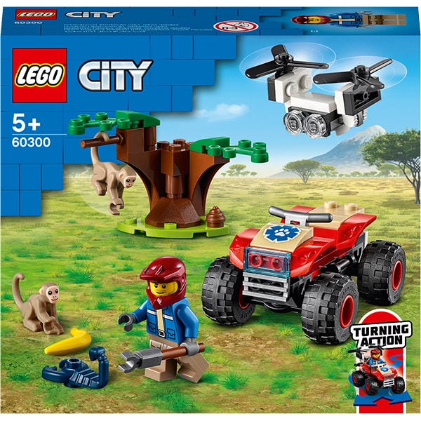 LEGO City: ATV de salvare a animalelor salbatice 60300, 5 ani+, 74 piese
