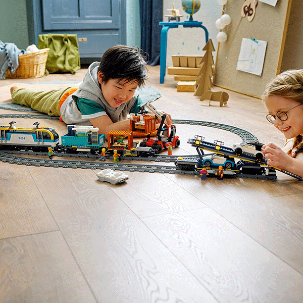 LEGO City: Tren de marfa 60336, 7 ani+, 1153 piese