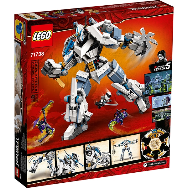 LEGO Ninjago: Lupta cu robotul de titan a lui Zane 71738, 9 ani+, 840 piese