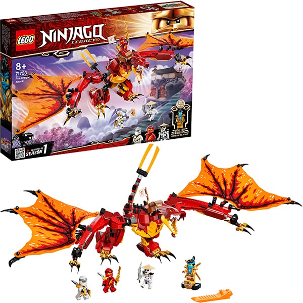 LEGO Ninjago: Atacul Dragonului de Foc 71753, 8 ani+, 563 piese