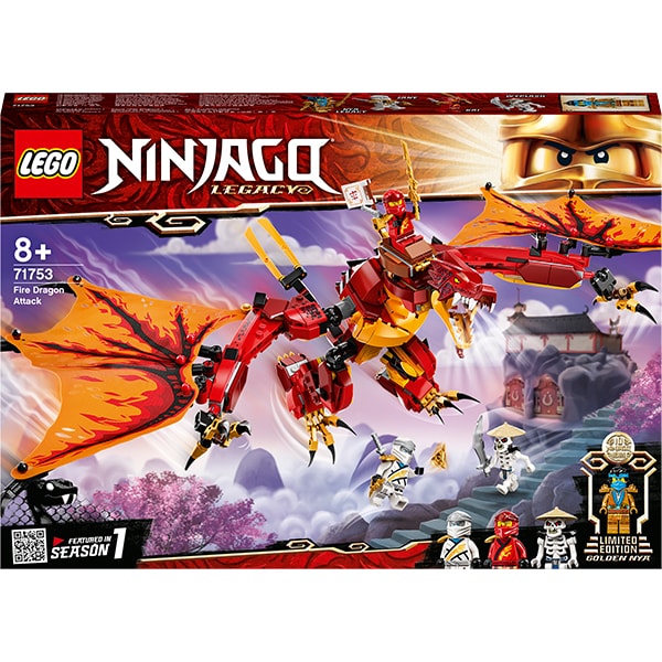 LEGO Ninjago: Atacul Dragonului de Foc 71753, 8 ani+, 563 piese