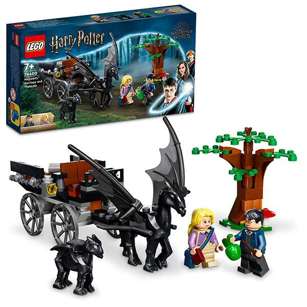 LEGO Harry Potter: Trasura Si caii Thestral de la Hogwarts 76400, 7 ani+, 121 piese