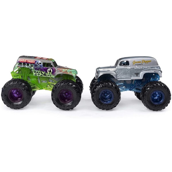 Set 2 masinute MONSTER JAM Grave Digger si Grave Digger Chesapeake 6044943_20123608, 3 ani+, albastru-verde