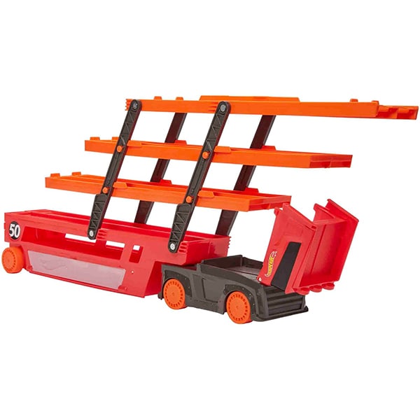 Camion HOT WHEELS Mega Hauler MTGHR48, 3 ani+, rosu-portocaliu 