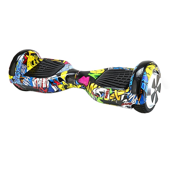 Hoverboard MYRIA Sky Rider Junior, 6.5 inch, graffiti galben + geanta transport inclusa