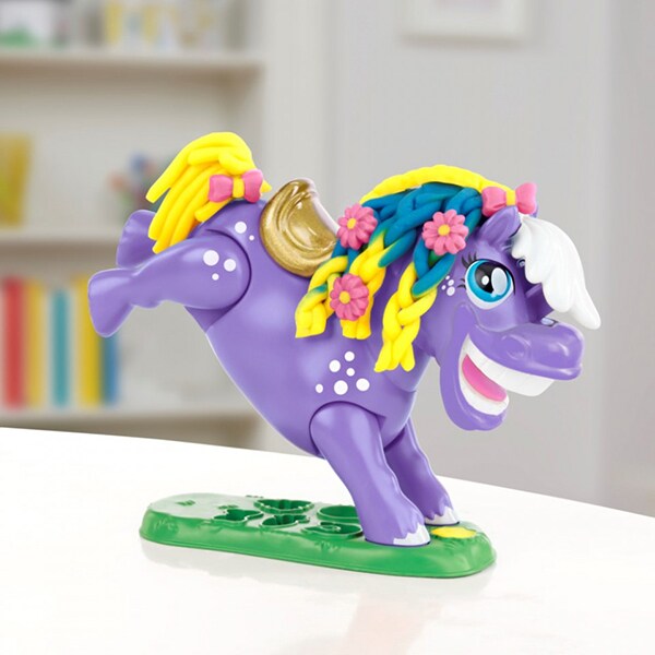Set PLAY DOH Animal Crew: Poneiul Naybelle E6726, 3 ani+, mov