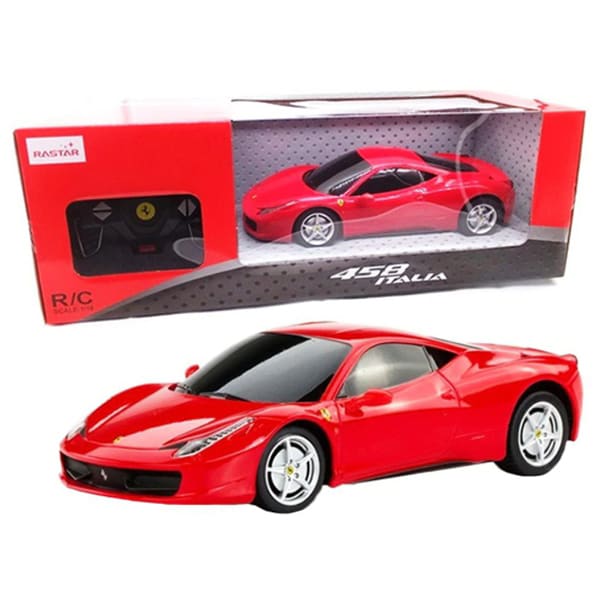 Masinuta cu telecomanda RASTAR Ferrari 458 Italia RAS53400, 3 ani+, rosu-negru