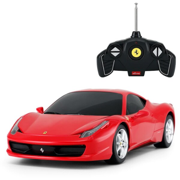 Masinuta cu telecomanda RASTAR Ferrari 458 Italia RAS53400, 3 ani+, rosu-negru