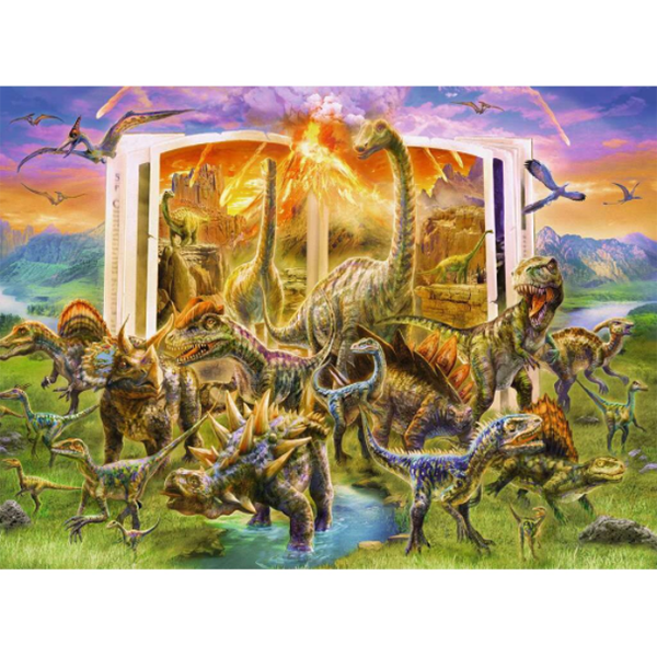 Puzzle RAVENSBURGER Cartea dinozaurilor RVSPC12905, 9 ani+, 300 piese
