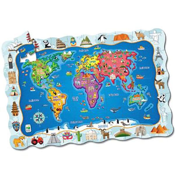 Puzzle THE LEARNING JOURNEY Harta Lumii TLJ600047, 3 ani+, 50 piese
