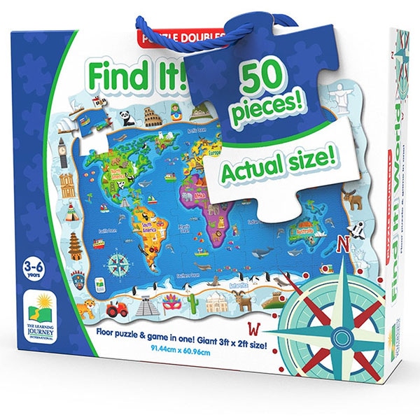 Puzzle THE LEARNING JOURNEY Harta Lumii TLJ600047, 3 ani+, 50 piese