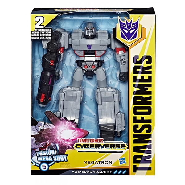 Figurina TRANSFORMERS Ultimate Robot Megatron Fusion Mega Shot E1885_E2066, 6 ani+, gri-rosu