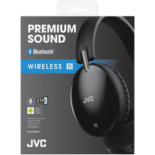 Casti JVC HA-S70BT-B-E, Bluetooth, On-Ear, Microfon, negru