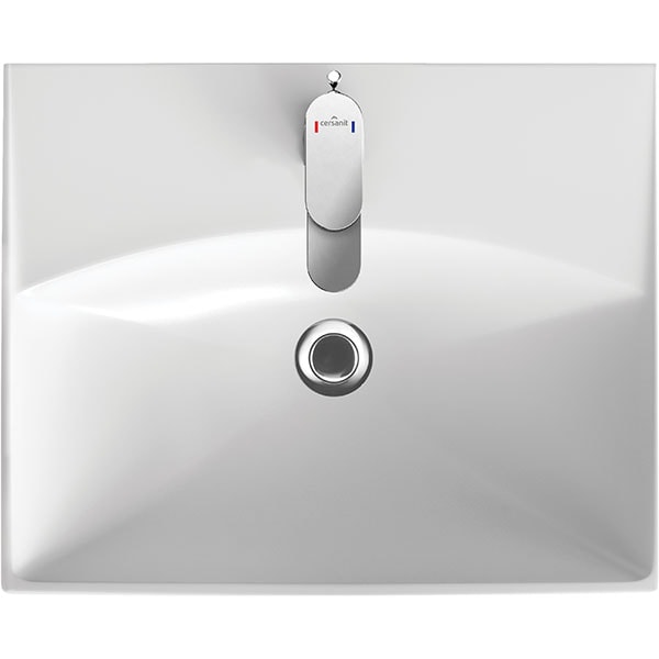 Chiuveta baie CERSANIT CITY 50, montare incorporabila, 50.5 x 40 cm, alb