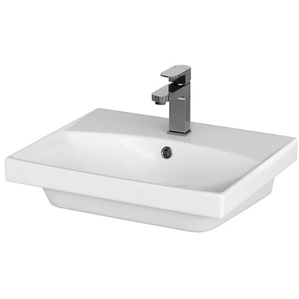 Chiuveta baie CERSANIT CITY 50, montare incorporabila, 50.5 x 40 cm, alb