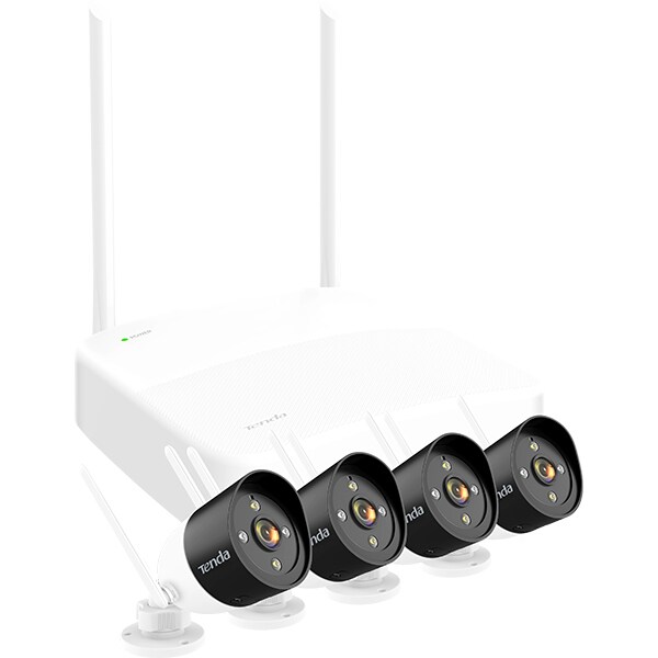 Kit supraveghere video TENDA K4W-3TC, 4 camere, 1080P, Wi-Fi, 4 canale, alb