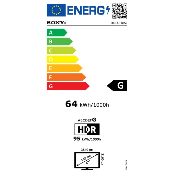 Televizor LED Smart SONY BRAVIA 43X85J, Ultra HD 4K, HDR, 108cm