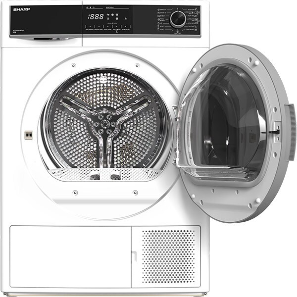 Uscator de rufe SHARP KD-HHH9S8GW3-EE, Pompa de caldura, 9 kg, 15 programe, Clasa A+++, alb