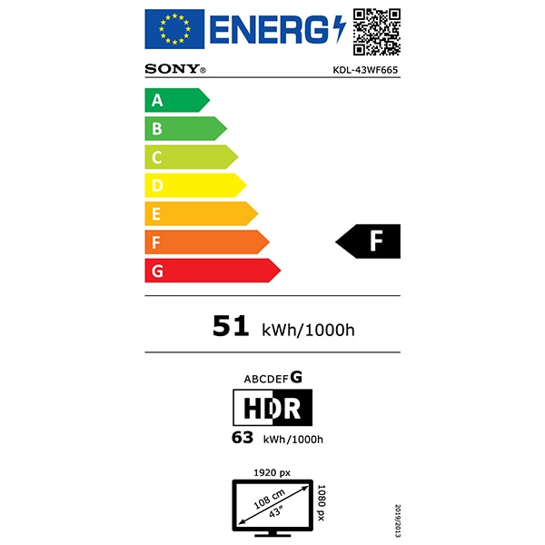 Televizor LED Smart SONY BRAVIA KD-L43WF665, Full HD, 108cm