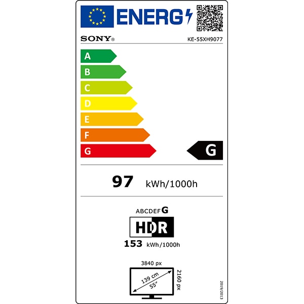 Televizor LED Smart SONY 55XH9077, Ultra HD 4K, HDR, 139cm