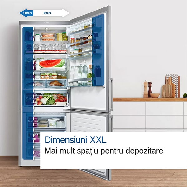 Side by Side BOSCH KFF96PIEP, No Frost, 573 l, H 183 cm, Clasa E, inox
