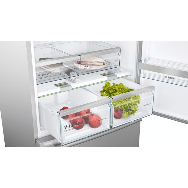Combina frigorifica BOSCH KGB86AIFP, No Frost, 631 l, H 186 cm, Clasa F, inox