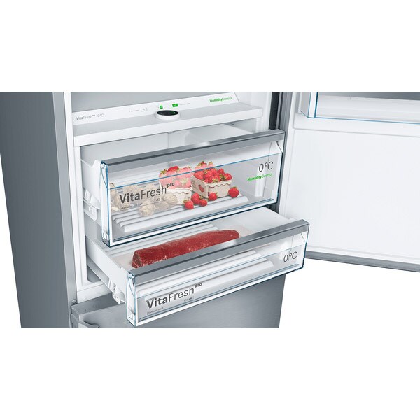 Combina frigorifica BOSCH KGF56PIDP, No Frost, 483 l, H 193 cm, Clasa D, inox antiamprenta