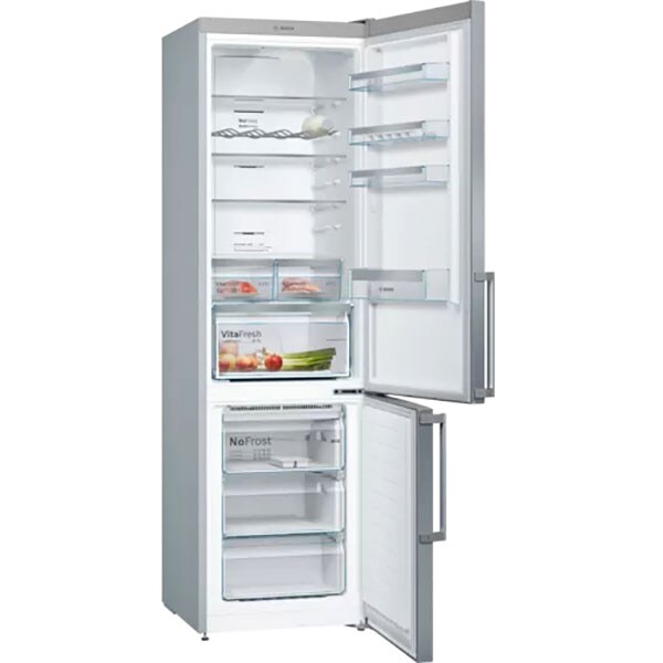 Combina frigorifica BOSCH KGN397LEP, No Frost, 368 l, H 203 cm, Clasa E, argintiu