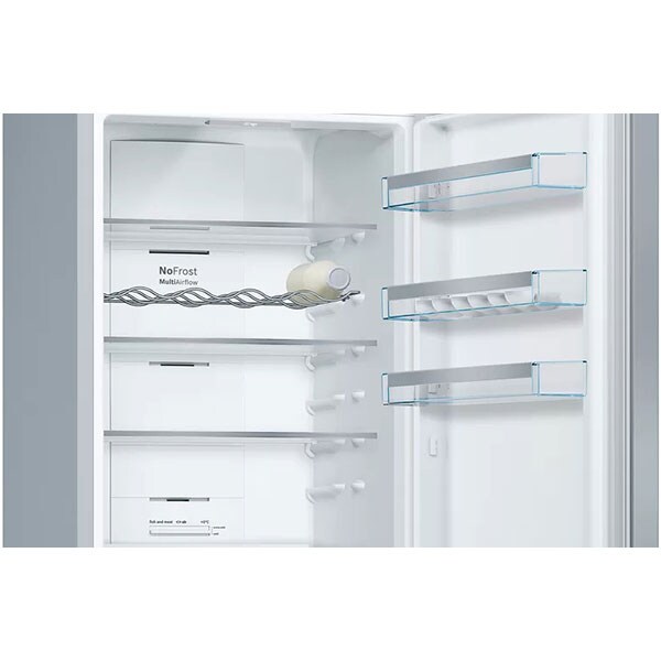 Combina frigorifica BOSCH KGN397LEP, No Frost, 368 l, H 203 cm, Clasa E, argintiu