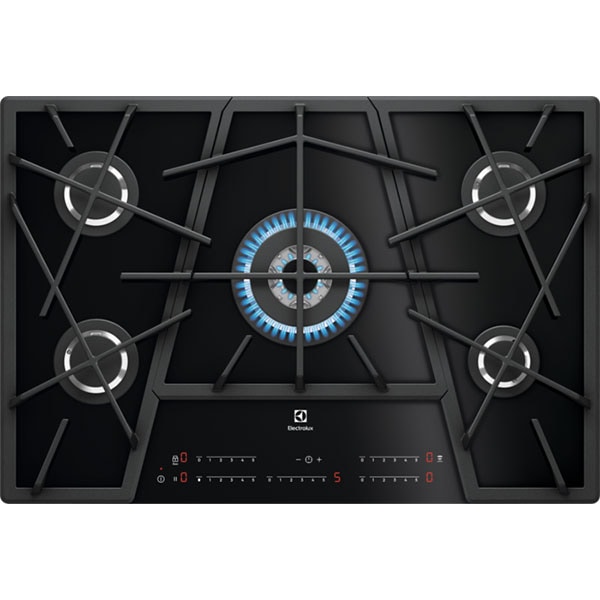Plita incorporabila ELECTROLUX KGV7539IK, Gaz, 5 arzatoare, Wok, Touch control, negru