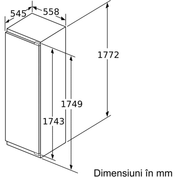 Frigider incorporabil cu o usa BOSCH KIF81PFE0, 289 l, H 177.2 cm, Clasa E