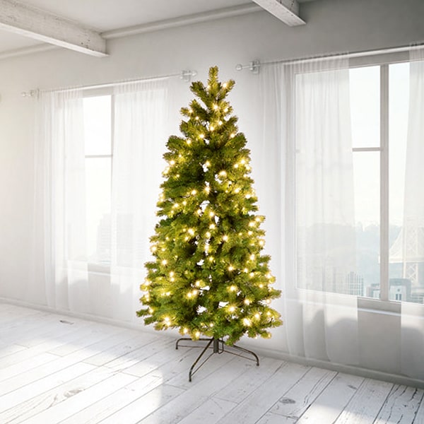 Brad artificial HOME KMF, iluminat integrat 180 LED, 150 cm, verde