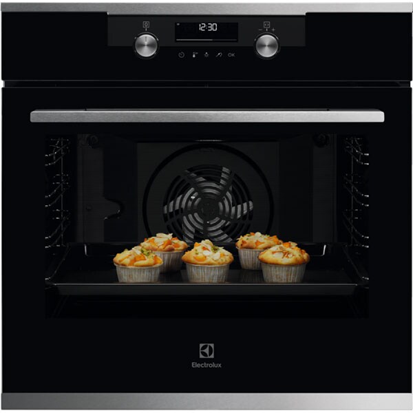 Cuptor incorporabil Electrolux SteamBake KODDP77WX, Electric, Gatire cu abur, Autocuratare pirolitica, 72 l, Clasa A+, negru-inox
