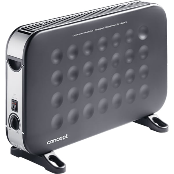 Convector electric de podea CONCEPT KS3014BC, 3 trepte putere, 2000W, Termostat reglabil, gri inchis