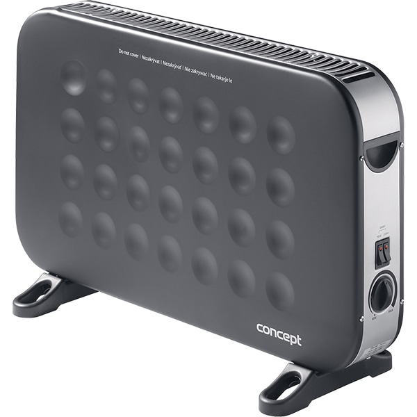 Convector electric de podea CONCEPT KS3014BC, 3 trepte putere, 2000W, Termostat reglabil, gri inchis