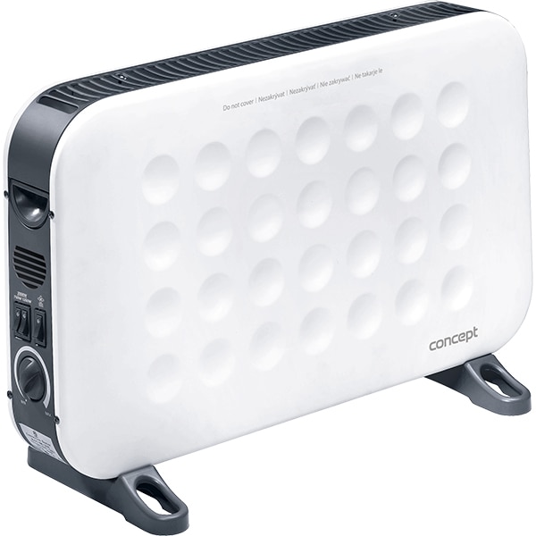 Convector electric de podea CONCEPT  KS3018, 3 trepte putere, 2000W, Termostat reglabil, alb