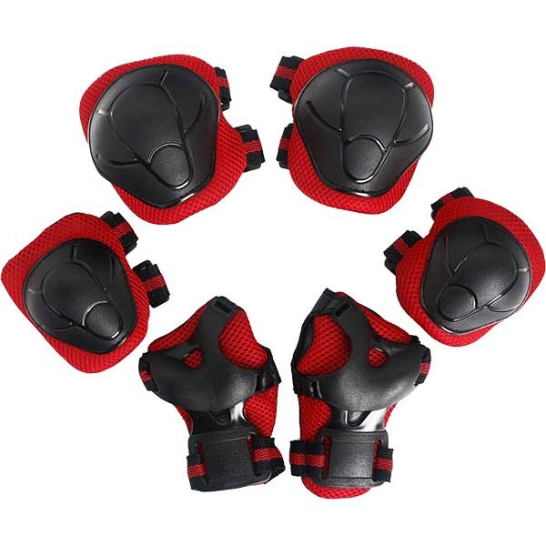 Kit de protectie MYRIA Sky Rider MY7033, Cotiere, Genunchiere, Protectie pentru palme, rosu