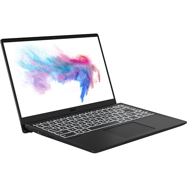 Laptop MSI Modern 14 B10MW-430XRO, Intel Core i3-10110U pana la 4.1GHz, 14" Full HD, 8GB, SSD 512GB, Intel UHD Graphics, Free DOS, negru