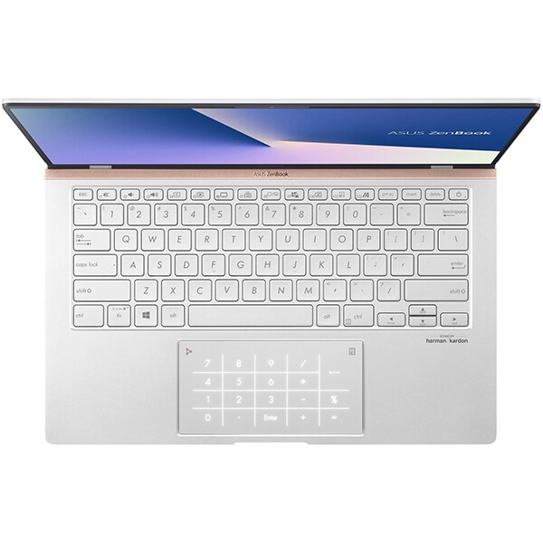 Laptop ASUS ZenBook 14 UM433DA-A5002T, AMD Ryzen 5 3500U pana la 3.7GHz, 14" Full HD, 8GB, SSD 512GB, AMD Radeon Vega 8 Graphics, Windows 10 Home, Icicle Silver