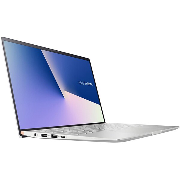 Laptop ASUS ZenBook 14 UM433DA-A5002T, AMD Ryzen 5 3500U pana la 3.7GHz, 14" Full HD, 8GB, SSD 512GB, AMD Radeon Vega 8 Graphics, Windows 10 Home, Icicle Silver