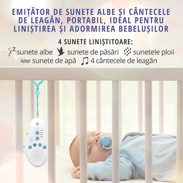 Aparat sunete albe EASYCARE Baby 4in1, alb-albastru