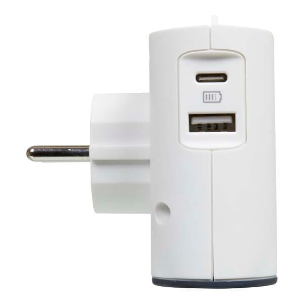 Adaptor priza LEGRAND L049401, 2 prize, 2 x USB, alb