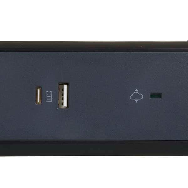 Prelungitor cu protectie LEGRAND L694514, 5 prize, 1 x USB, 1.5m, negru-gri inchis