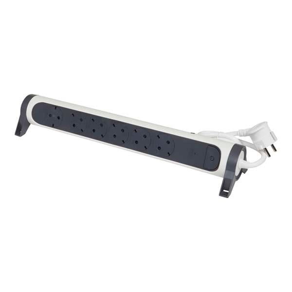 Prelungitor cu protectie LEGRAND L694526, 6 prize, 1.5m, alb-gri inchis
