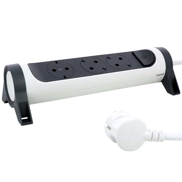 Prelungitor cu protectie LEGRAND L694535, 3 prize, 3m, alb-gri inchis