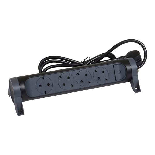 Prelungitor cu protectie LEGRAND L694537, 4 prize, 3m, negru-gri inchis