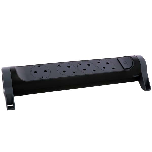 Multipriza LEGRAND L694545, 4 prize, negru-gri inchis
