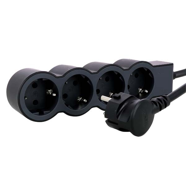 Prelungitor cu protectie LEGRAND L694553, 4 prize, 1.5m, negru-gri inchis