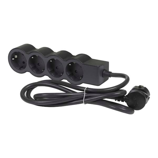 Prelungitor cu protectie LEGRAND L694570, 4 prize, 5m, negru-gri inchis